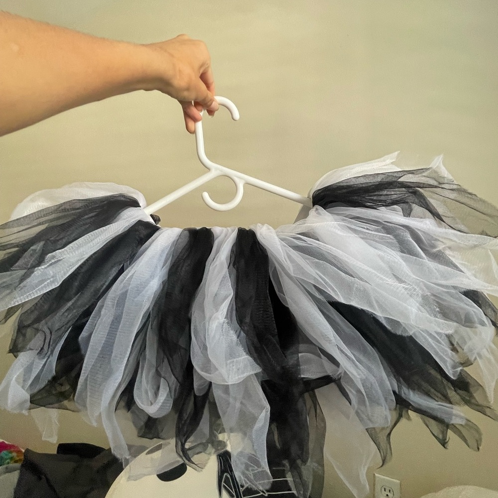 Black and White Tulle Skirt